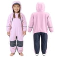 thumbnail image 6 of mgoYE Toddler Girl Rain Jacket 5t Kids Toddler Snow & Rain Suit - Waterproof Coverall One Piece Weather Resistant Baby Jacket(Pink,4-5 Years), 6 of 8