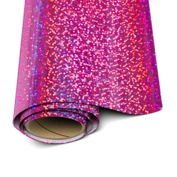 Siser Holograhic Vinyl - Fuchsia HTV - 20"x 1 yard (36" total) Iron On Vinyl Heat Transfer Vinyl