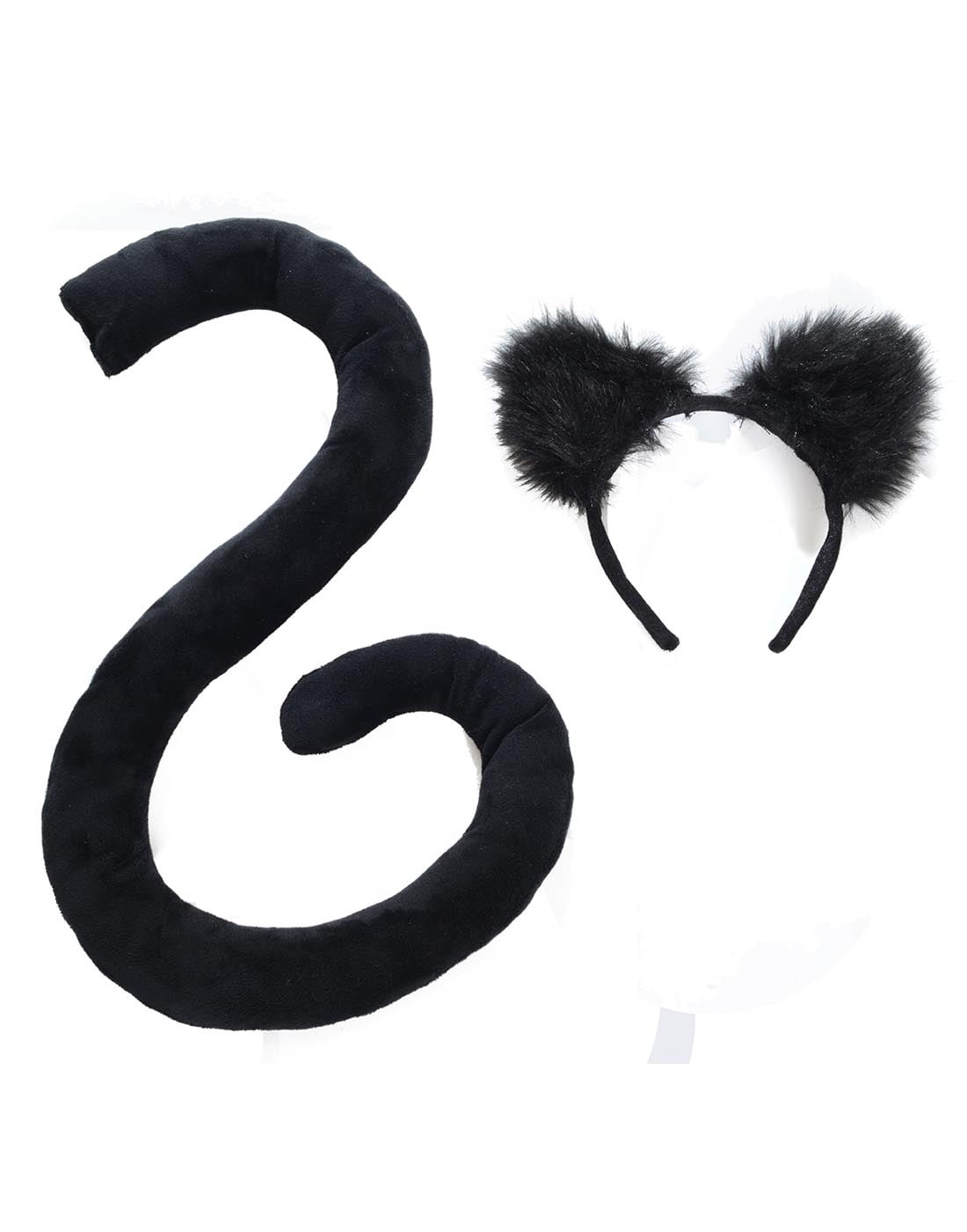 BLACK CAT MOUSE LONG TAIL Costume Accessory Animal Plush Furry Child Adult ...