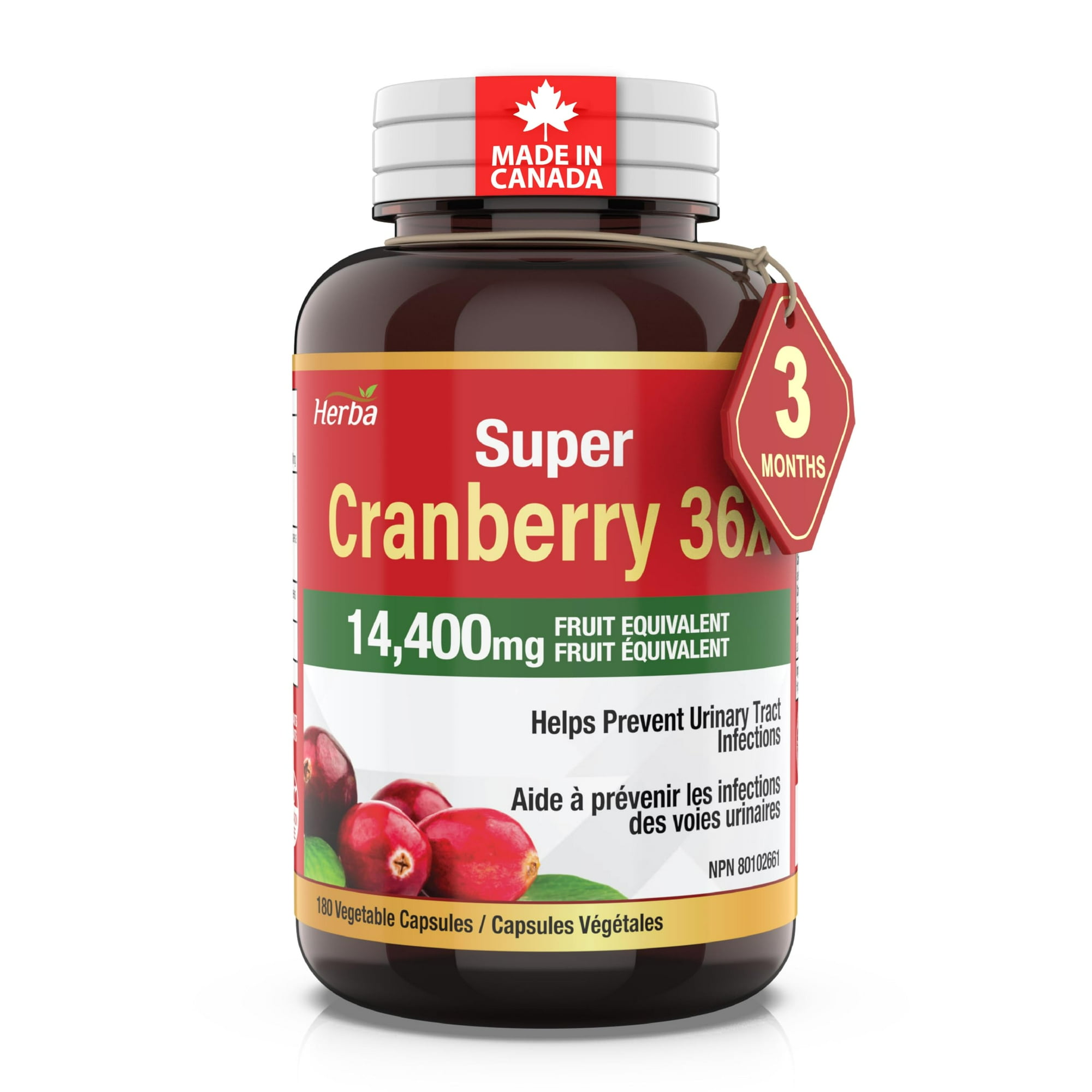 Extrait De Canneberge 25 000 Mg + Vitamines C & E - 120 Gélules Kenofor, Neuf
