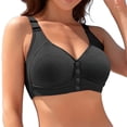 thumbnail image 4 of VISALY Front Closure Bras for Women, Women'S Fixed Cup Front Open Button Bra Beauty Back Anti Sag Non Underwire Underwear, Wireless Bra, Front Closure Bras for Women, Bras (Black, L), 4 of 4
