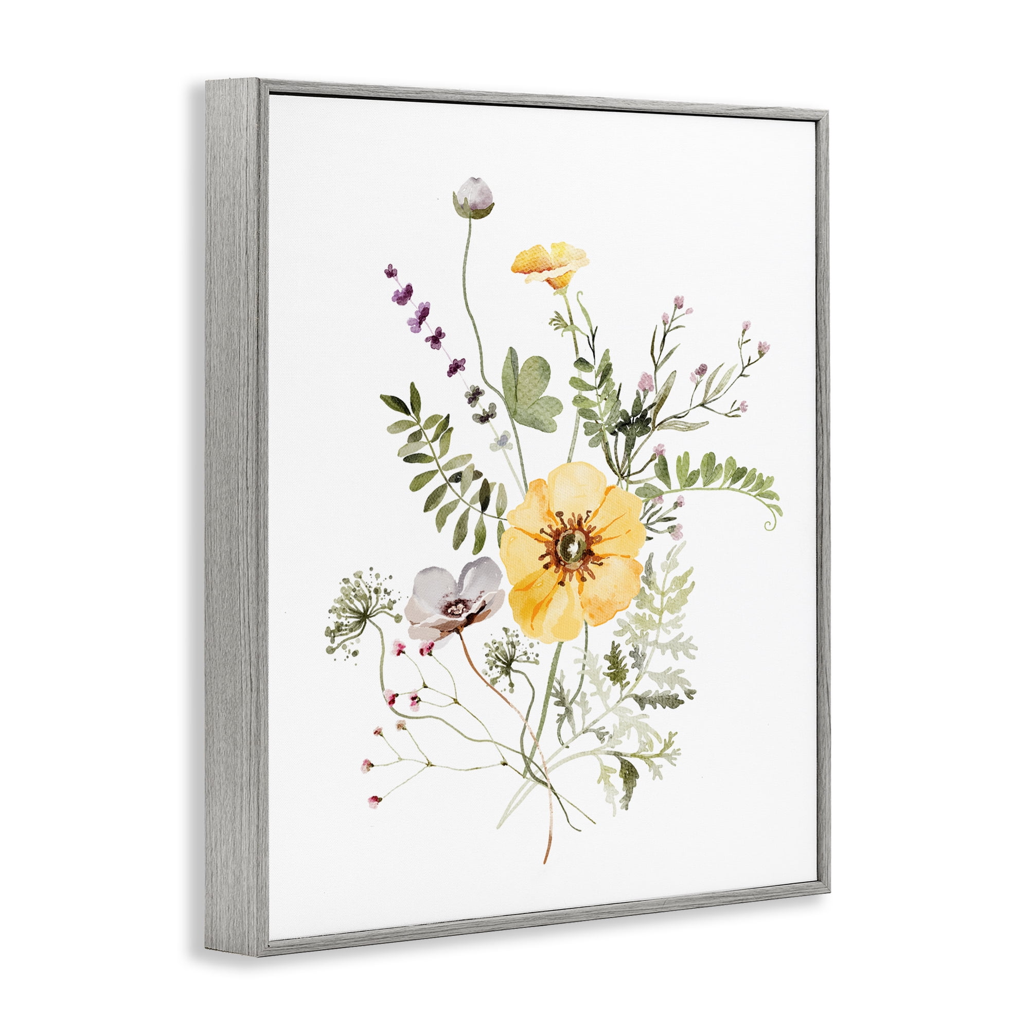 Gardening Herb Blooms Gray Framed Giclee Art, design by Lettered and Lined