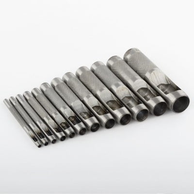 12-Piece Hollow Leather Punch Set for Punch Precise Holes in Leather or Plastic 