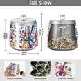 thumbnail image 2 of Yayeee Ashtray with Lid for Cigarette Smokeless Stainless Steel Home Ash Holder, Musical Pattern, 2 of 7