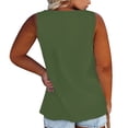 thumbnail image 5 of WTXUE Tank Tops Sleeveless, Scoop Neck Summer Women Floral Button Plus Size Tank Loose Vest T Shirts Tunics Tee Solid Casual Tops for Women'S Plus Green 4XL, 5 of 7