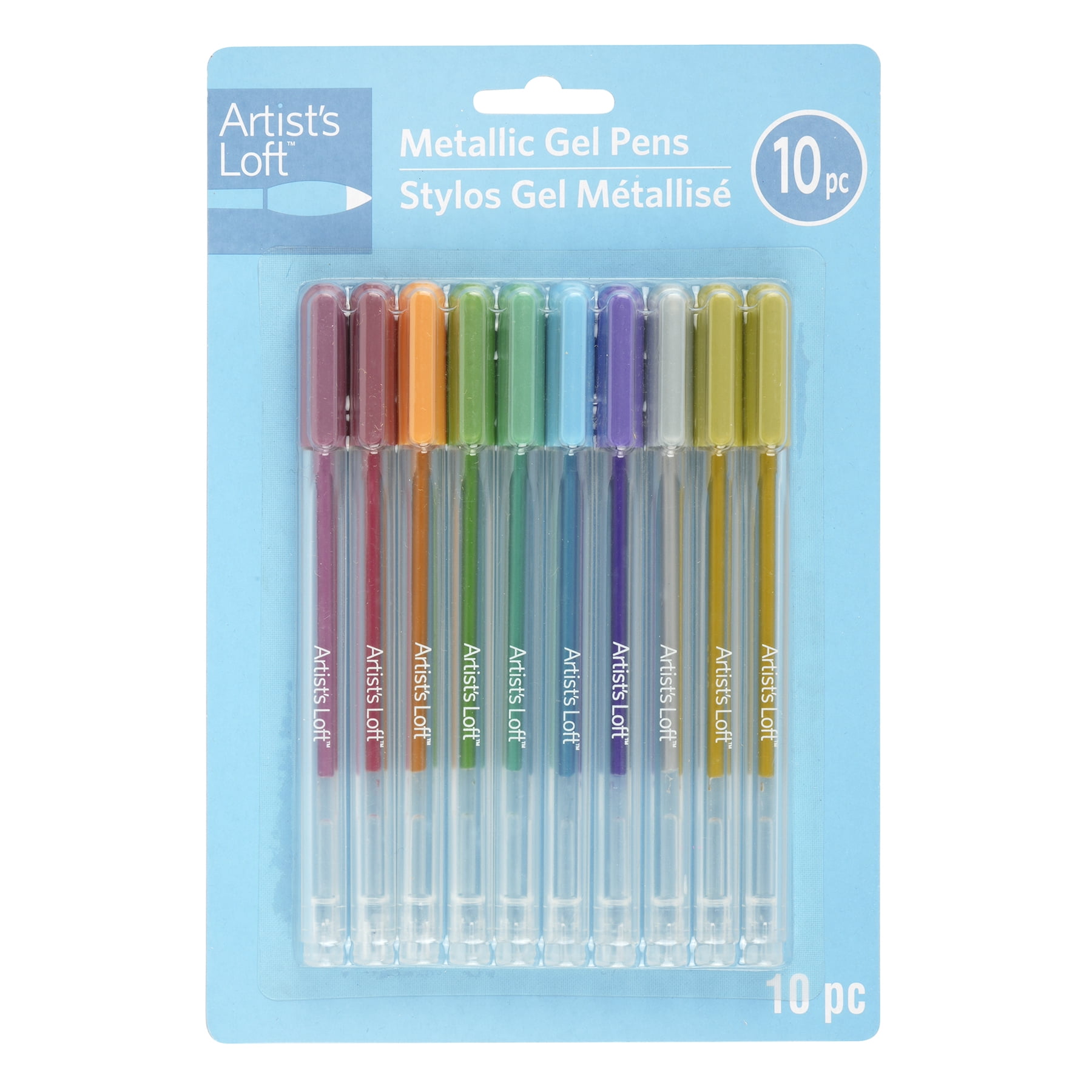 Artist's Loft Metallic Gel Pen Set - 1mm Medium Point - Quick-Dry, Assorted Metallic Colors - Ideal for Journaling, Note-Taking, and Craft Projects, 6 Pack