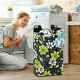 thumbnail image 5 of Yayeee Freestanding Laundry Hamper with Handle Collapsible Large Storage Basket for Clothes, White Flower Pattern, 5 of 7