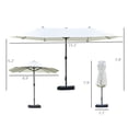 thumbnail image 3 of Outsunny 15' Outdoor Patio Umbrella with Twin Canopy, Beige, 3 of 10