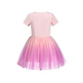 thumbnail image 2 of Girls Dress Pink Gradient Shiny Heart Sequin Tutu Valentine Short Sleeve 7 Years, 2 of 6