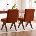 thumbnail image 5 of Kidol & Shellder Modern Upholstered Dining Chairs Set of 2 Tufted Armless Kitchen Chairs with Linen Fabric & Wooden Legs,Caramel, 5 of 9