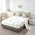 thumbnail image 6 of Homewish Kawaii Xmas Reindeer 7-Piece Twin Bedding Sets,Colorful Christmas Snowflake Bedding Comforter Set,Green Beige Blue Sheet Sets For Girl Boy,Luxury Bedroom Decor Reversible, 6 of 9