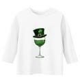 thumbnail image 4 of XUNKUSGA St. Patrick's Day Girls Tops 3-12Y Classic Crewneck 3/4 Sleeve Tee Tops Cute Saint Patricks Day Printed Girls Blouse Casual Pullover Tops Trendy Shamrock Graphic Kids Tops White, 4 of 4