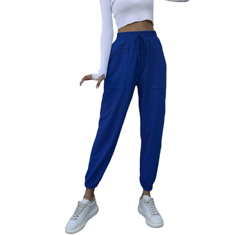 Workout Pants for Women Elastic High Waisted Lounge Joggers Athletic  Trousers Slacks Drawstring Casual Pants - Walmart.com