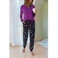 thumbnail image 3 of Ekouaer Pajamas For Women Comfy Long Sleeve Jogger Set Lounge Pjs Set With Pockets polka dots, 3 of 5