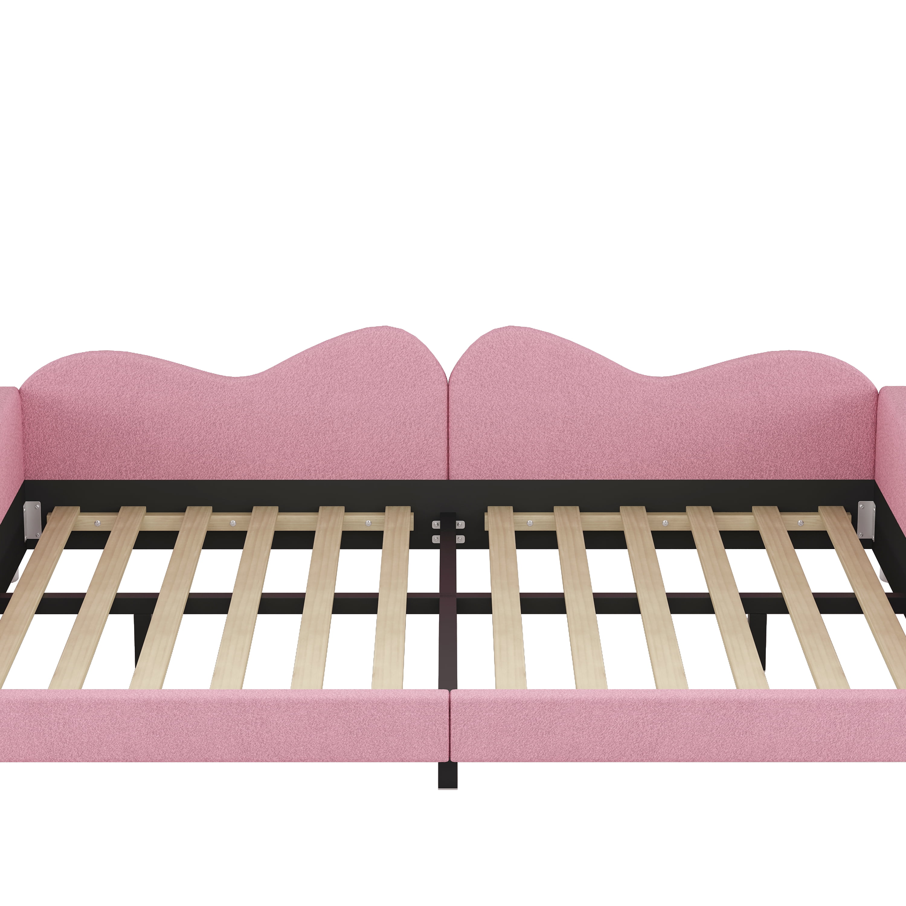 Euroco Upholstered Full Size Daybed for Bedroom, Pink