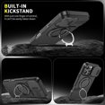 thumbnail image 3 of KOMI Phone 16 Pro Max case, Mag Compatible, 360°Rotating Stand, Camera Protector, Anti-Yellow, Anti-Fingerprint, Drop Protection, Shockproof, Full Protection, Silicone Case, Blue, LK-16PM, 3 of 5