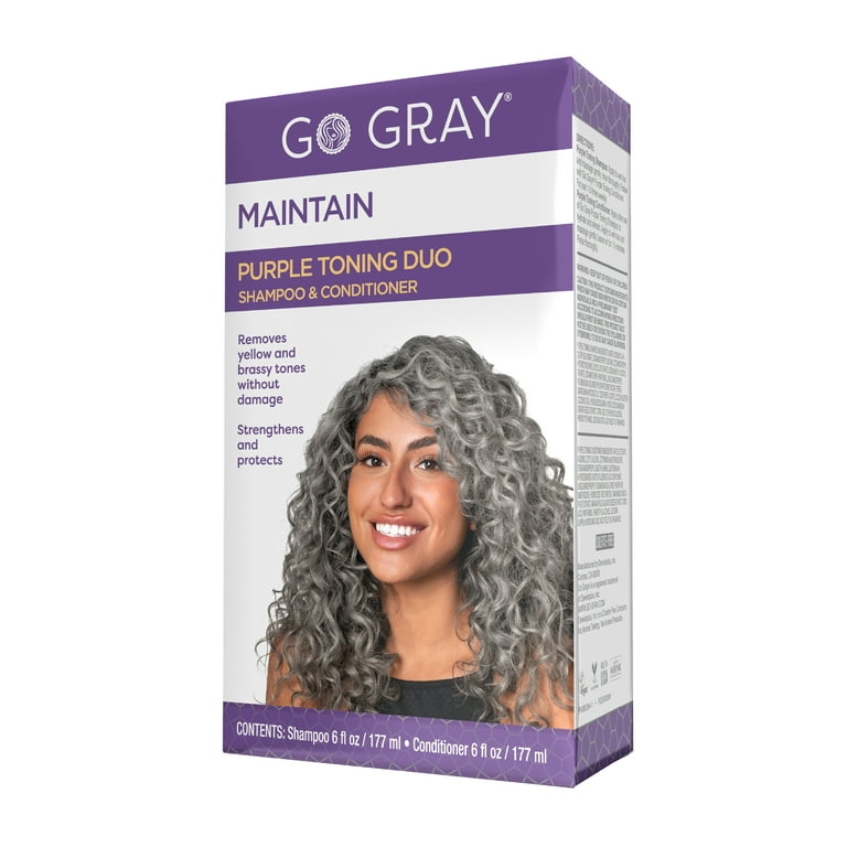 efter det Kinematik gå i stå Go Gray Nourishing Purple Toning Shampoo & Conditioner, Full Size Set, 2  Piece - Walmart.com