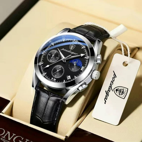 POEDAGAR Men Watch Sport Chronograph Fashion Date Quartz Wristwatch Top Luxury Waterproof Luminous Steel Band Watch