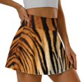 thumbnail image 3 of Uorisango Tiger Pattern Tennis Skirt Size M Mini Women's High Waisted Athletic Golf Skorts Skirts Stretchy Running Sports Pickleball Skirt for Women, 3 of 7