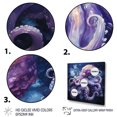 thumbnail image 3 of Designart "violet Octopus Lunar Reflections II" Animals Floater Framed Wall Art Print, 3 of 7