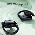 thumbnail image 4 of Wireless Earbuds 96H Playtime IPX7 Waterproof Stereo Bass Earhooks Built-in Mic LED Display for Sports Workout Running-Black, 4 of 7
