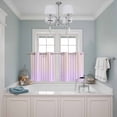 thumbnail image 3 of 2 Panels Kitchen Tier Curtains 39 Inch Length, Yellow Pink Stripe Grommets Window Treatment Curtain, Vertical Striped Gradient Geometric Thermal Curtains Drapes for Living Room/Bathroom, 3 of 9