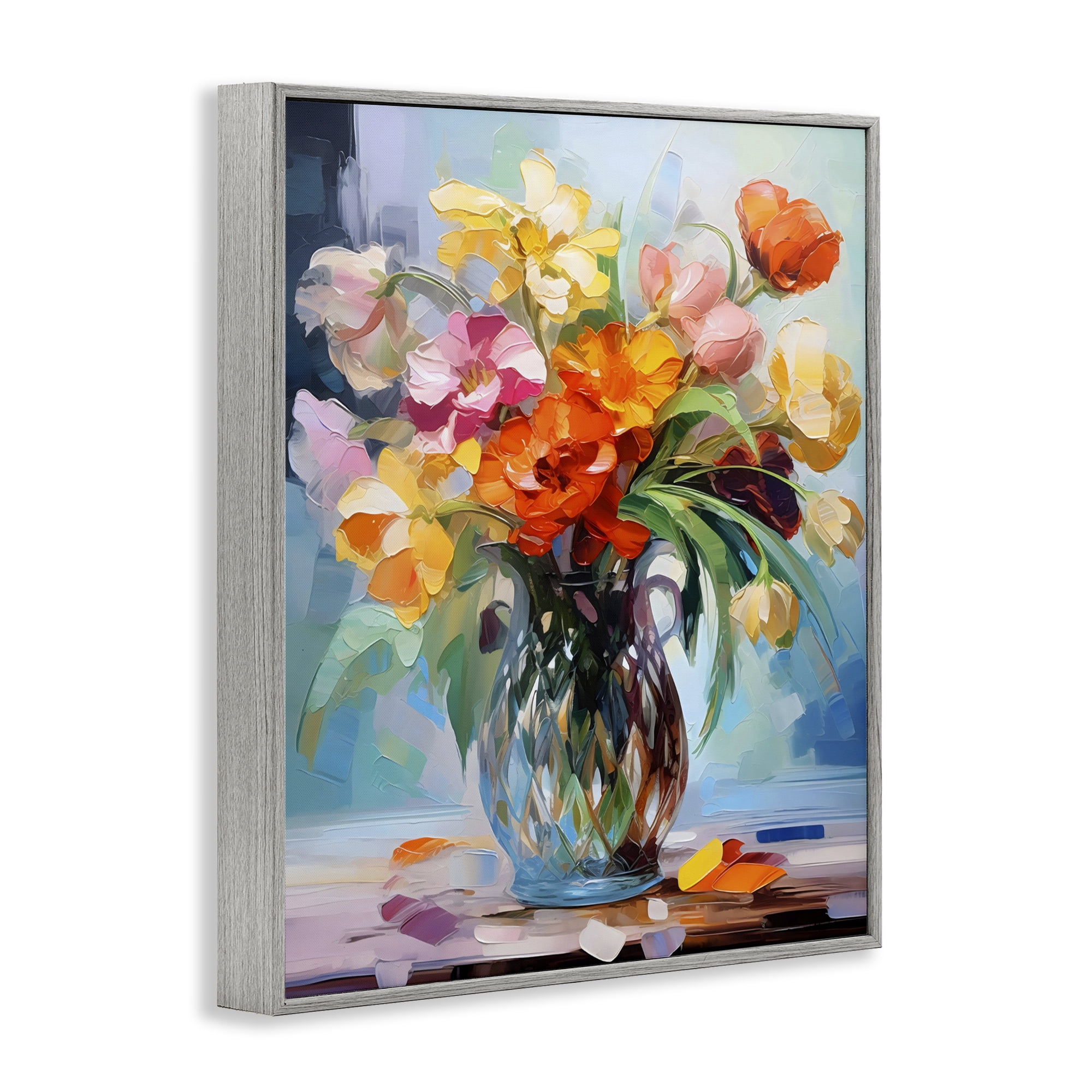 Stupell Industries Dreamy Bouquet of Vibrant Blooms Gray Framed Giclee Art, design by Creative Studio