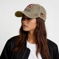 thumbnail image 7 of GrmtClth Usa 250th Anniversary Hats 2026 Casual American Flag Print Baseball Cap Vintage Distressed Washed Cap Trend Adjustable Headwear Khaki, 7 of 7