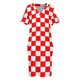 thumbnail image 4 of Vestido de manga larga holgado para mujer traje de damas rojo y blanco con bolsillos ropa de verano, 4 of 7