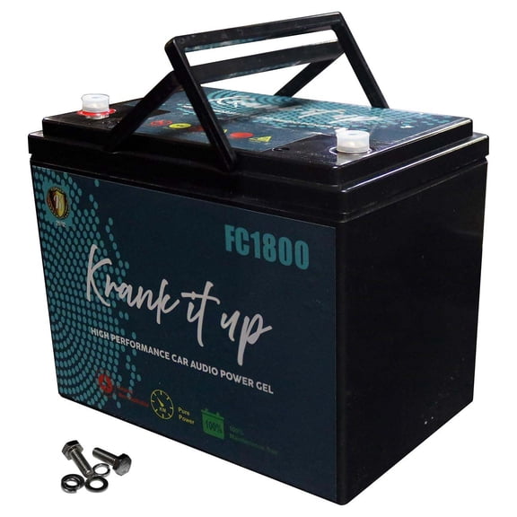 Krank It UP FC1800 12V Power Cell Car Audio Battery – 1900W / 81Ah High Performance Auxiliary Battery for Amplifiers & Sound Systems