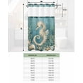 thumbnail image 6 of No Hook Shower Curtains with Snap in Liner, Coastal Seahorse Blue Green Fabric Shower Curtain, Summer Ocean Starfish Coral Double Layers & See-Through Top Window Bathroom Curtains 36''x72'', 6 of 6