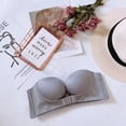 thumbnail image 2 of Sujetador sin tirantes, invisible, antideslizante, sexy, con hebilla frontal, ropa interior para vestido de novia, fiesta, gris, 34 / 75AB Jumpingount AP001296-02, 2 of 7