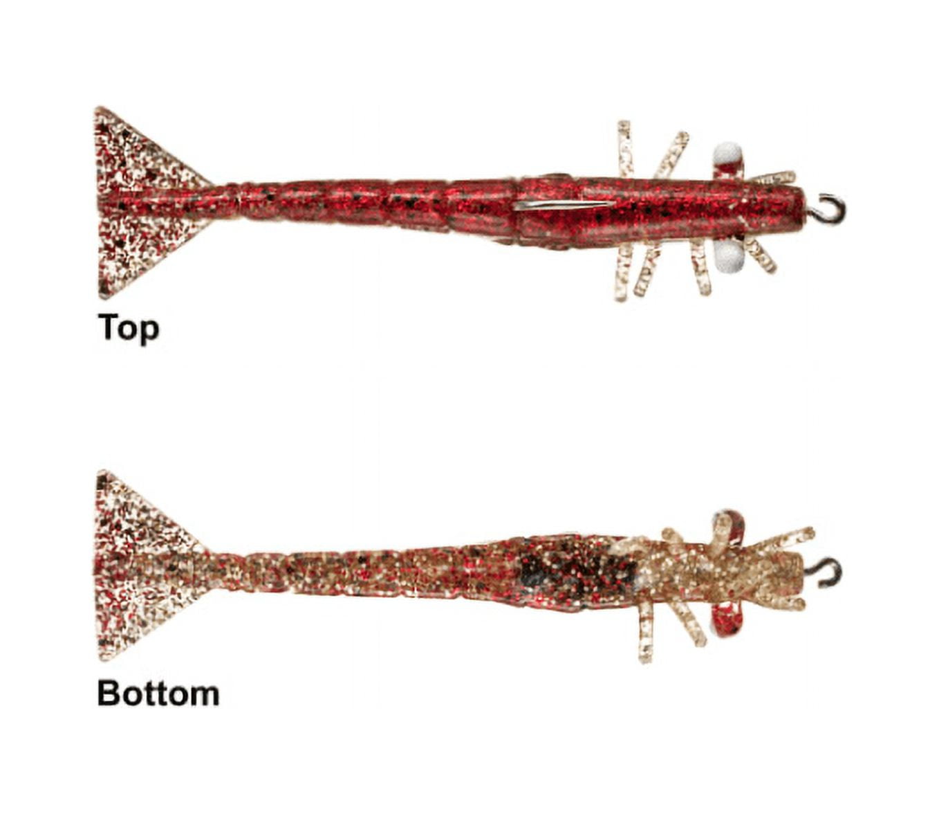 doa fishing lures cal s 12-304 Shrimp Lure Spare Clear Red Is Here C.A.L. 3" Shad Tail TEXAS
