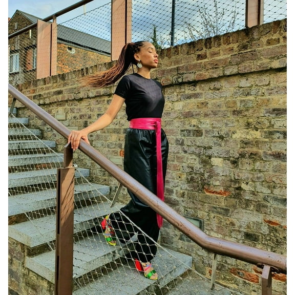 Handmade mothers day gift for mum, ladies plus size wrap leather sash, long wide belt for sm, med, lrg, xl - Gitas Portal