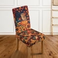 thumbnail image 5 of Autumn Maple Leaf Owl Thanksgiving Chair Covers Set of 6 Spandex Stretch Parsons Chair Slipcovers for Dining Room Universal Removable Washable Chairs Seat Covers Protector for Fall Decor, 5 of 7