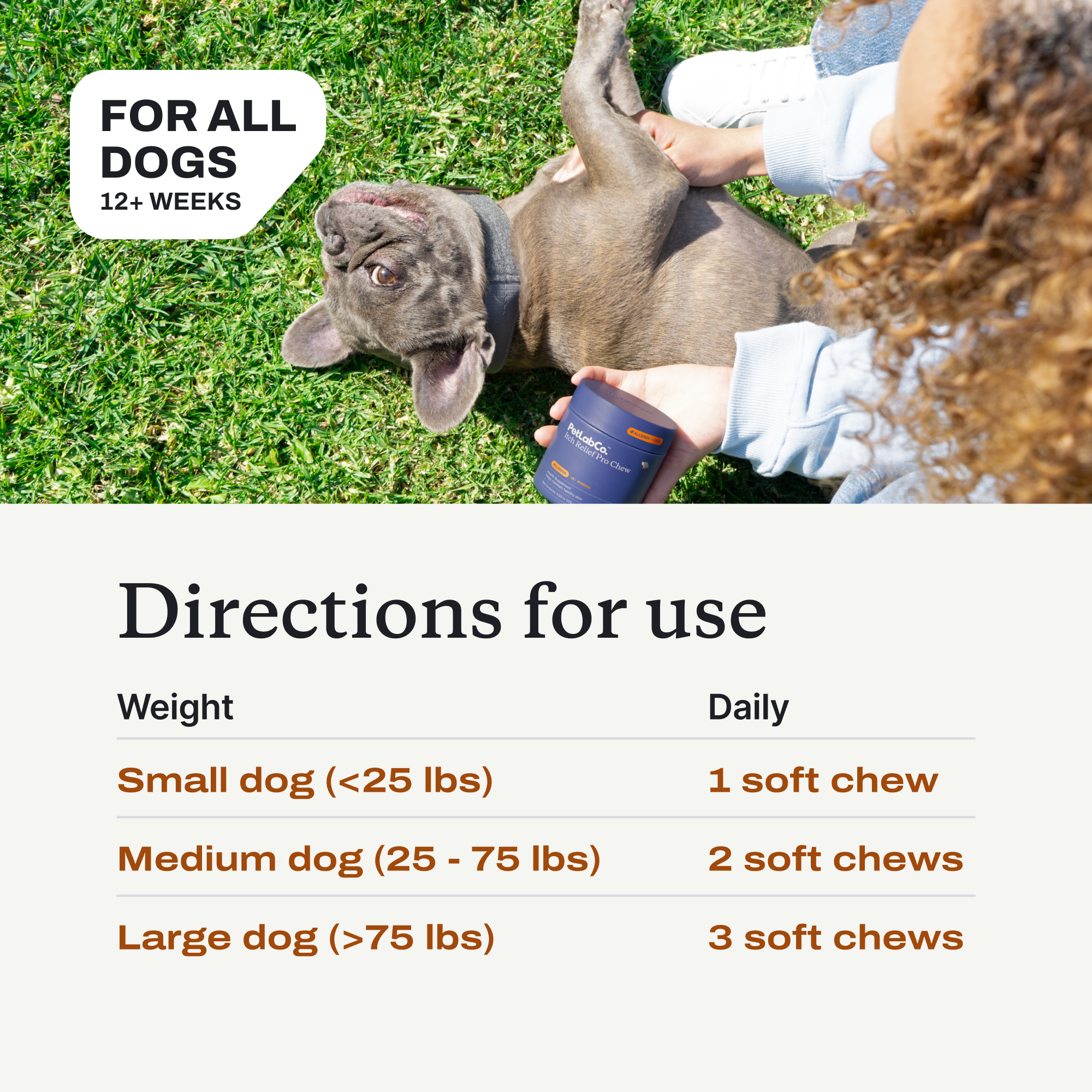 PetLab Co. Itch Relief Chews For Dogs - For Dry, Occasionally Itchy Skin and Coats - Omega 3 & 6. 30 ct