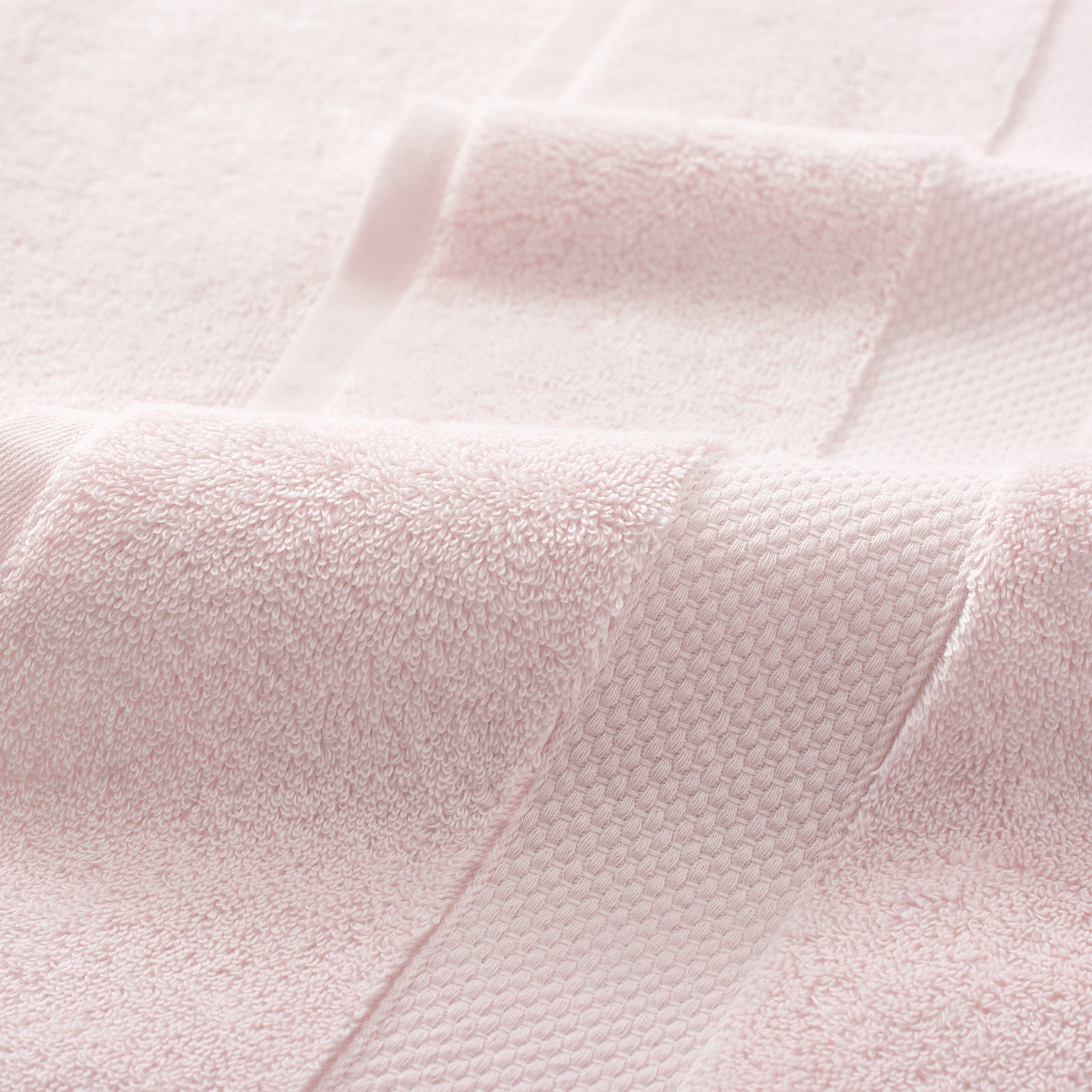 Aston & Arden Egyptian Cotton Hand Towels (6 Pack), 16x30, Jaquard Border, Pink