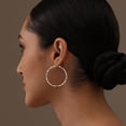 thumbnail image 3 of LeCalla Sterling Silver ANTI-TARNISH Twisted Round Click-Top Hoop Earrings for Women 50MM, 3 of 8