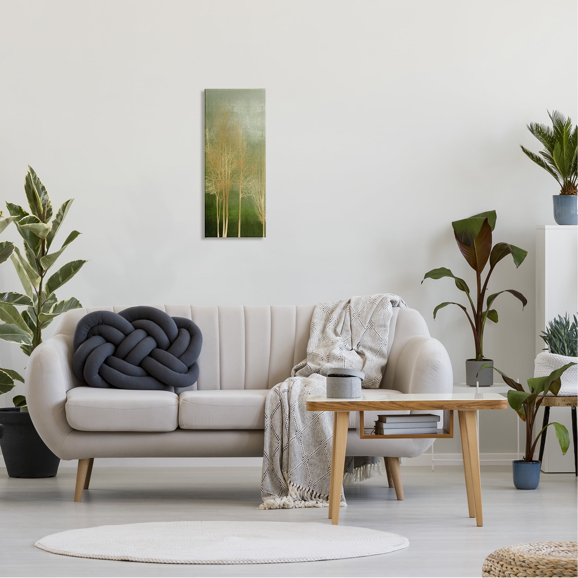 Stupell Industries Trees with Glam Detail Botanical & Floral Painting Gallery Wrapped Canvas Print Wall Art, 10 x 24