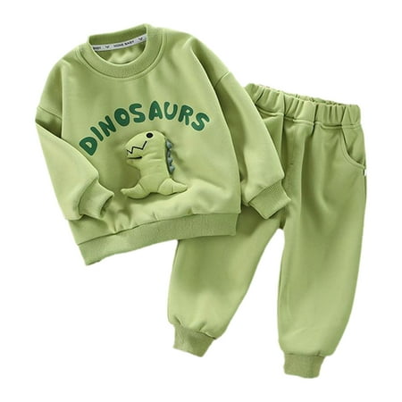 

Zhuashum Baby Clothes For Boys Girls 12-18 Months Long Sleeve Kids Toddler Sweatersirt Set Winter Warm Set Tops+Pants Outfits Fashion Wear Green