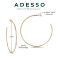thumbnail image 4 of Adesso Milano Jewelry Sterling Silver 2mm Thin Tube Hoop Earrings for Women, 2.5" Diameter, Rose Gold, 4 of 8
