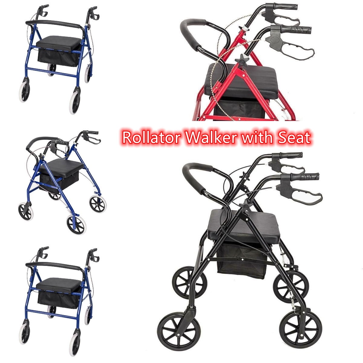 Rollator Walker,Rollator Walker with Seat, Rolling Walker With Backrest