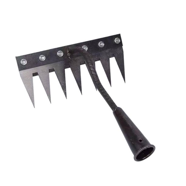 Rastrillo para quitar malezas, azada de jardín, herramienta de jardinería, rastrillo de mano endurecido, herramienta para desherbar, para agricultura, 7 dientes
