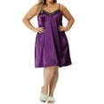 thumbnail image 2 of Agnes Orinda Women's Plus Size Valentines Day Lingerie Satin Lace Chemise Nightgown V-Neck Cami Sleepwear Dress 4X Purple, 2 of 6
