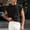Black, variant on Mens Crop Vest Top Cap Sleeve Oversized Shirt Gym Tank Tops Cropped T Shirts Washed Cotton Crewneck Loose Pullover Tee Light Blue