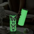 thumbnail image 7 of 20 oz 25 Pack Sublimation Tumblers Glow In The Dark, Double Wall Vacuum Insulated Luminous Skinny Tumbler with Straw and Lid, Polymer Coating for Heat Transfer, White to Green, 7 of 7