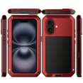 thumbnail image 3 of For iPhone 16 Aluminum Alloy Metal Case,Heavy Duty Full Body with Built-in Screen Protector Shockproof Dustproof Screw Bumper Drop Protective Case For iPhone 16,Red, 3 of 8