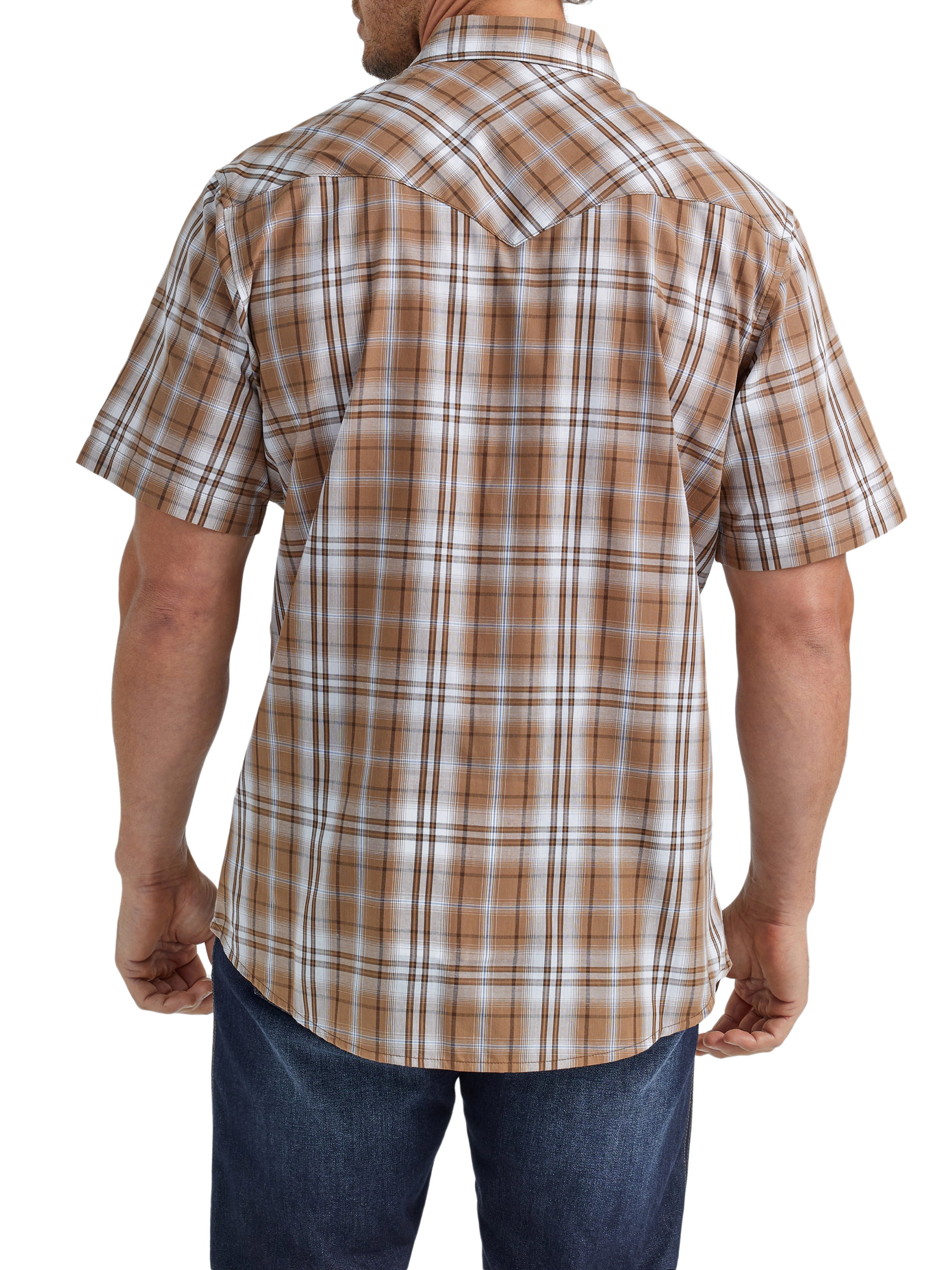 Wrangler® Men's and Big Men's Regular Fit Short Sleeve Western Shirt, Sizes S-5XL