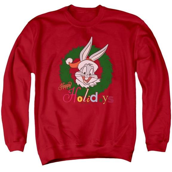 Looney Tunes Holiday Bunny Mens Crew Neck Sweatshirt