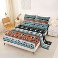 thumbnail image 2 of jejeloiu Aztec Geometric Pattern Bed Sheets Kids,Tribal Bull Skull King Sheets,4 Pieces, 2 of 6